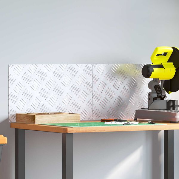 vidaXL Portaan askelma Suorakaide 2 pcs Hopea 50 x 30 cm Alumiini