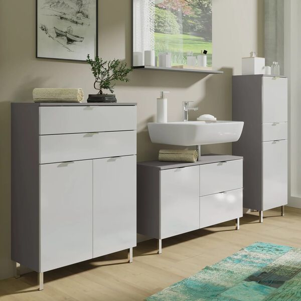 Germania Pesualtaan aluskaappi GW-Mauresa 34x80x56 cm grafiitti/valk.