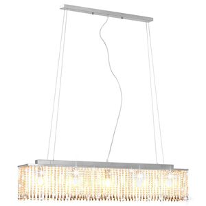 vidaXL Kattovalaisin kristallihelmill&auml; hopea 104 cm E14