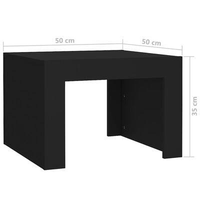 vidaXL Sohvapöytä musta 50x50x35 cm lastulevy