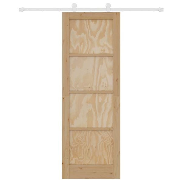 vidaXL Liukuovi Ruskea 73,5 x 211 cm Massiivinen m&auml;nty