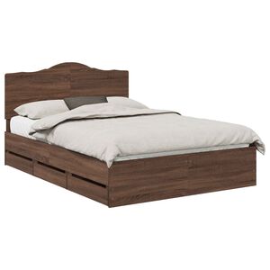 vidaXL S&auml;ngyn runko p&auml;&auml;tyll&auml; Ruskea tammi 5FT King Size Insin&ouml;&ouml;ripuuta