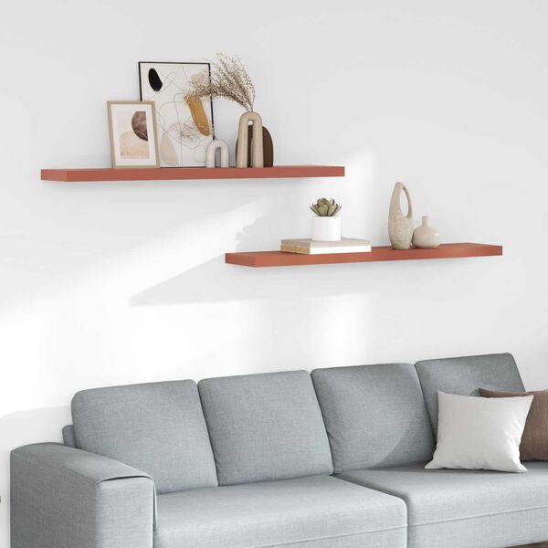 vidaXL Sein&auml;hylly 2 pcs Punainen 120 x 23,5 x 4 cm Tekninen puu