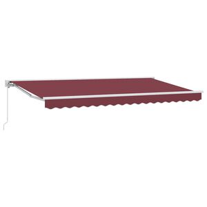 vidaXL Manuaalinen katos 3,5 x 2 m Burgundi 100% polyesteri