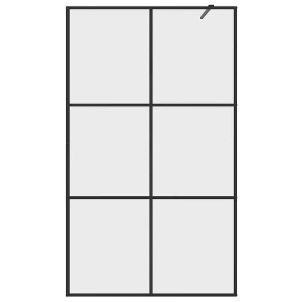 vidaXL Walk-in suihkun sein&auml;ke kirkas ESG-lasi 115x195 cm musta