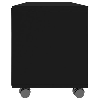 vidaXL TV-taso rullapyörillä musta 90x35x35 cm lastulevy