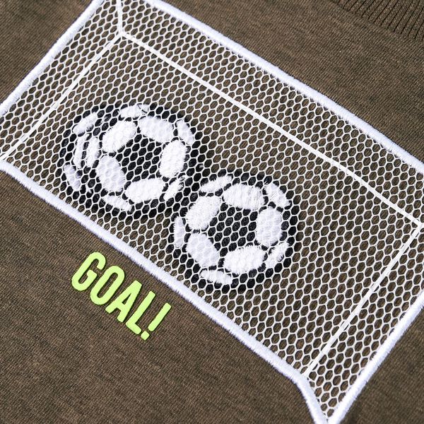 Lasten pitk&auml;hihainen T-paita meleerattu khaki 116