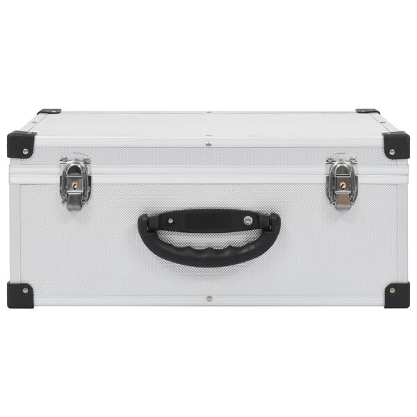 vidaXL CD-kotelo 60 CD-levylle alumiini ABS hopea