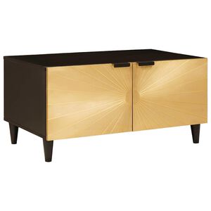 vidaXL Sohvap&ouml;yt&auml; Musta ja kulta 80 x 50 x 40 cm Tekninen puu