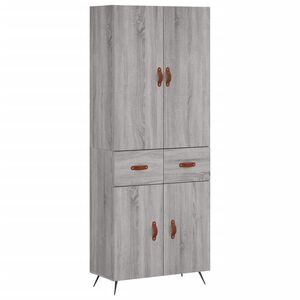vidaXL Kaappi harmaa Sonoma 69,5x34x180 cm tekninen puu