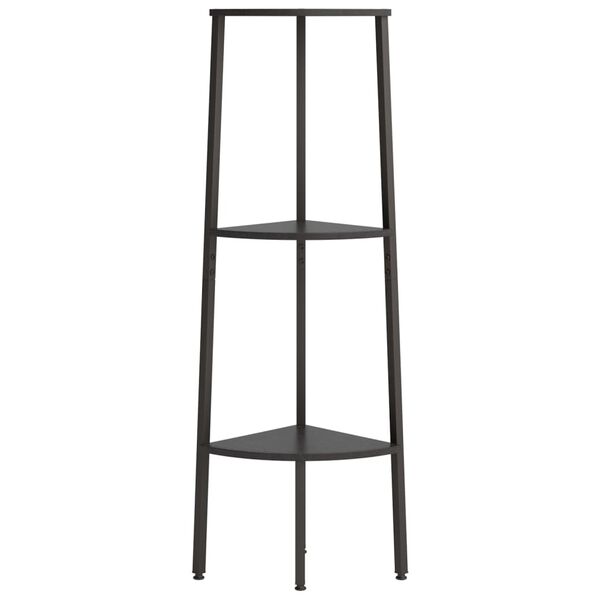 vidaXL 3-kerroksinen Kulmahylly musta 45,5x31,5x120 cm