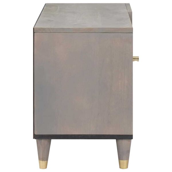 vidaXL TV-kaappi hyllyllä Harmaa 80 x 33 x 46 cm Kiinteä mango puu