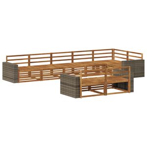 vidaXL Ulkosohvakokoelma 8 kpl Luonnollinen