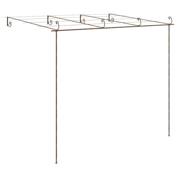 vidaXL Puutarhan pergola antiikkiruskea 4x3x2,5 m rauta