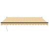 vidaXL Sis&auml;&auml;nkelattava markiisi keltavalkoinen 4x3 m kangas/alumiini