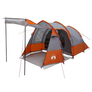 vidaXL Tunneliteltta Harmaa ja oranssi 390 x 215 x 152 cm