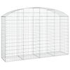 vidaXL Kaareva kivikori 200x50x120/140 cm galvanoitu rauta