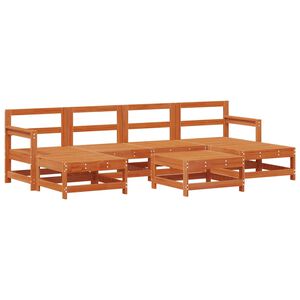 vidaXL Pihan oleskeluryhm&auml; 7 pcs Vahans&auml;vyinen Ruskea Massiivim&auml;nty