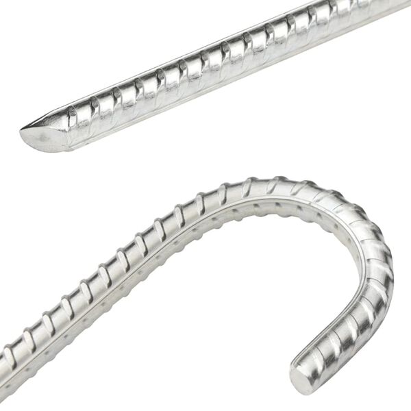 vidaXL Telttatapit 12 kpl 37 cm &Oslash;10 mm galvanoitu ter&auml;s