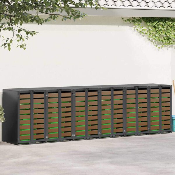 vidaXL Roskakuskin s&auml;ilytys 3:lle astiassa 340 x 77.5 x 115.5 cm Ter&auml;s