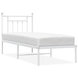 vidaXL Metallis&auml;ngynrunko ilman patjaa p&auml;&auml;tylevy valkoinen 75x190 cm
