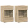 vidaXL Sein&auml;kaapit LED-valoilla televisiolle 2 kpl Sonoma-tammi 40x30x60,5 cm