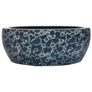 vidaXL Pesuallas ty&ouml;tasolle musta ja sininen py&ouml;re&auml; &Phi;41x14cm