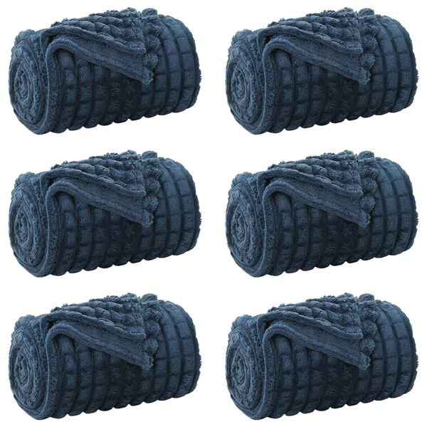 vidaXL Heittop&auml;&auml;llys 6 pcs Laivastonsininen 240 x 220 cm Fleese