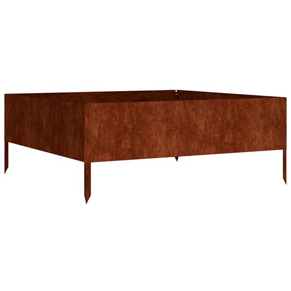 vidaXL Korotettu kukkalaatikko 100x100x41 cm Corten ter&auml;s