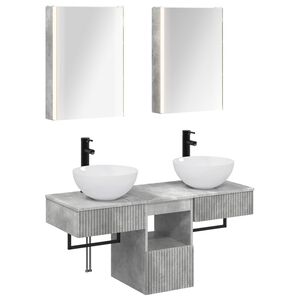 vidaXL Kylpyhuoneen kaappisetti 5 pcs Betoninharmaa