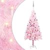 vidaXL Tekojoulukuusi palloilla esivalaistu pinkki 150 cm PVC