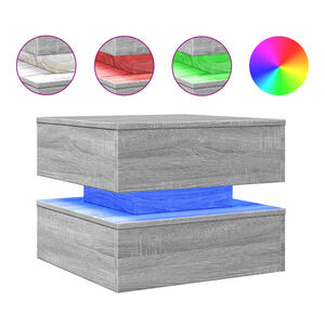 vidaXL Sohvap&ouml;yt&auml; LED-valoilla harmaa Sonoma-tammi 50x50x40 cm