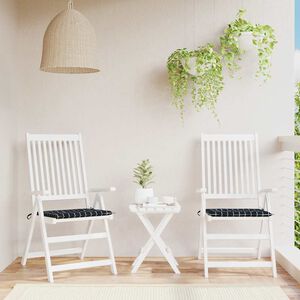 vidaXL Istuintyynyt 2 kpl musta ruutukuvio 40x40x3 cm kangas