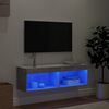 vidaXL TV-taso LED-valoilla betoninharmaa 100x30x30 cm