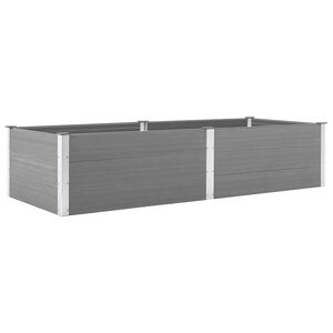 vidaXL Puutarhan korotettu kukkalaatikko 250x100x54 cm WPC harmaa