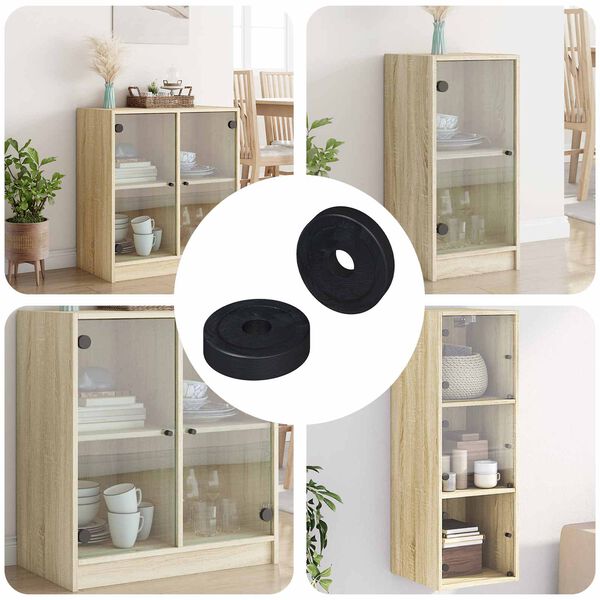 vidaXL sopii tasaiselle aluslevylle 2 pcs Musta &empty;15 x 3 mm