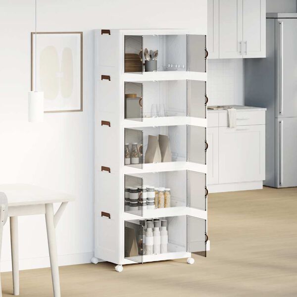 vidaXL Pinottava säilytyslaatikko pyörillä 5-kerroksinen 75 L