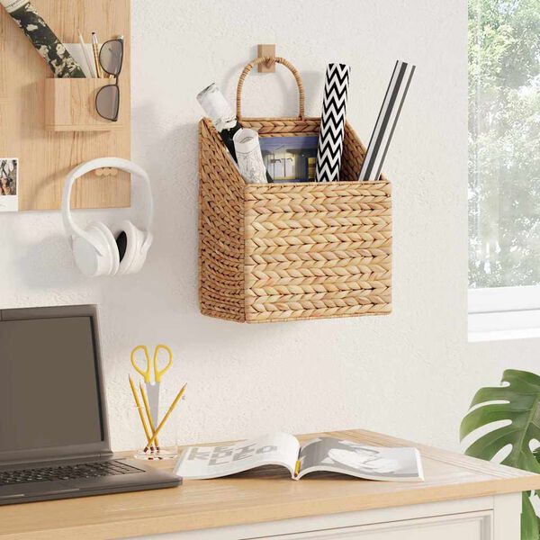 vidaXL Rikottava kori Luonnollinen 30 x 17,5 x 49,5 cm Vesihyasintti