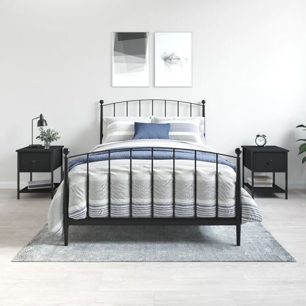 vidaXL Y&ouml;p&ouml;yd&auml;t 2 kpl musta 34x35,5x45 cm tekninen puu