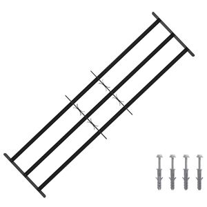 vidaXL Ikkunoiden turvaverkko 3 ristikkopalkilla 3 kpl 93-174 cm