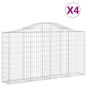 vidaXL Kaarevat kivikorit 4 kpl 200x30x100/120 cm galvanoitu rauta