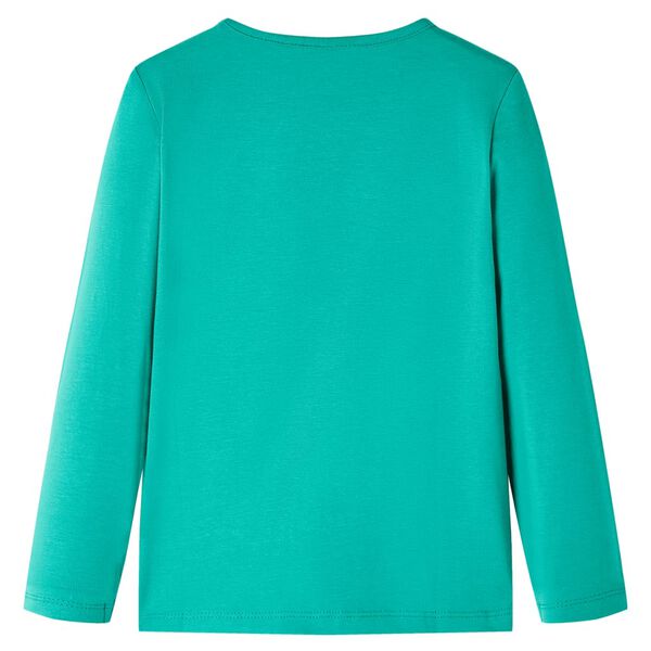 Lasten pitk&auml;hihainen T-paita kirkas vihre&auml; 128