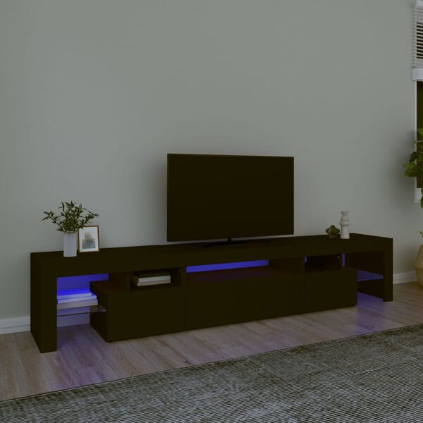 vidaXL TV-taso LED-valoilla musta 215x36,5x40 cm