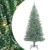 vidaXL Tekoinen joulukuusi lumiflockilla ja LED-valolla 210 cm