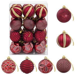 vidaXL Joulupallosetti 36 kpl Viininpunainen 6 cm Polystyreeni