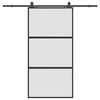 vidaXL liukuovi laitteistosarjalla musta 102,5x205 cm karkaistu lasi