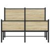 vidaXL Metallinen s&auml;ngynrunko ilman patjaa Sonoma-tammi 120x200 cm