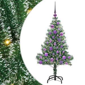 vidaXL Tekoinen joulukuusi lumiflockilla ja LED-valolla 120 cm