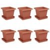 vidaXL Kasviruukut 6 pcs Tiilenpunainen 16 x 16 x 14 cm Muovi
