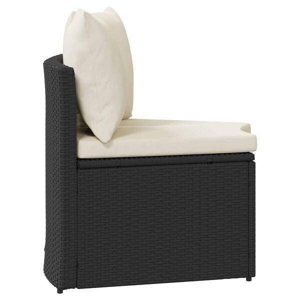 vidaXL 2-osainen Puutarhasohvasarja tyynyill&auml; polyrottinki musta